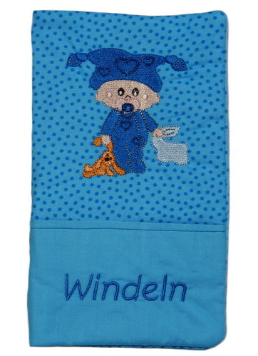 Blaue Windeltasche * mit zwei Fächern * Baby * ca. 25 cm x 15 cm